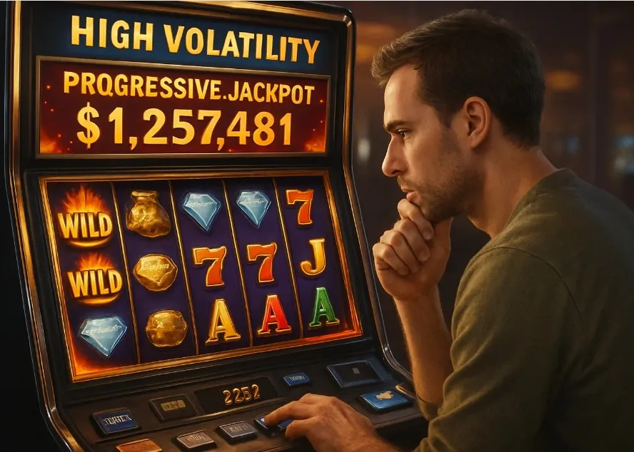 Caça‑níqueis de alta volatilidade com jackpot progressivo: estratégia e características de jogo